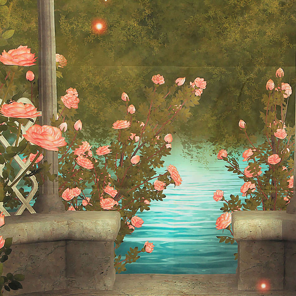 5x7FT Castle Photography Background Wedding Photo Studio Vinyl Backdrop Flowers