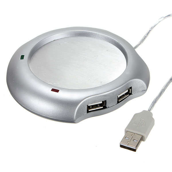 4 USB Hub & Coffee Tea Beverage Cup Mug Warmer Heater