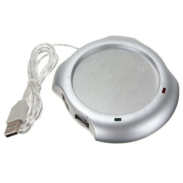 4 USB Hub & Coffee Tea Beverage Cup Mug Warmer Heater