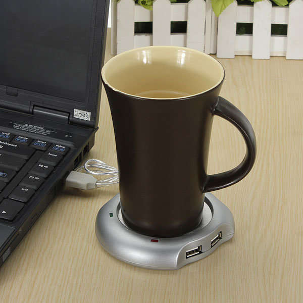 4 USB Hub & Coffee Tea Beverage Cup Mug Warmer Heater