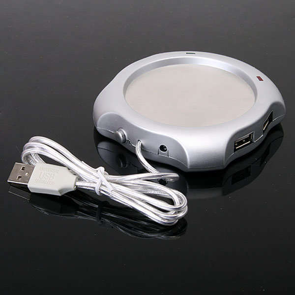 4 USB Hub & Coffee Tea Beverage Cup Mug Warmer Heater