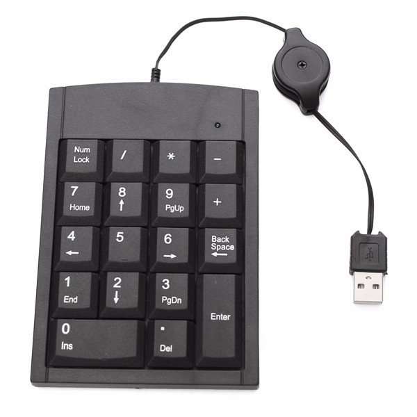18 Keys Mini USB Numeric Keypad Slim Laptop Number Keyboard Num Pad