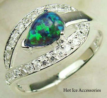**INTERNATIONAL POSTAGE** HALLMARKED 925 STERLING SILVER SIMULATED FIRE OPAL RING
