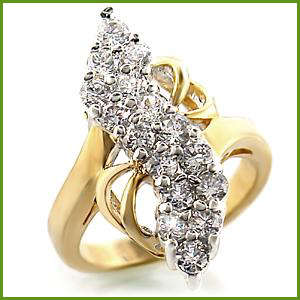 **INTERNATIONAL SHIPPING** 18K YELLOW GOLD PLATED SIMULATED DIAMOND RING*NO COMBINED SHIPPING