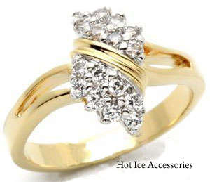 **INTERNATIONAL SHIPPING** 18K YELLOW GOLD PLATED SIMULATED DIAMOND RING*NO COMBINED SHIPPING