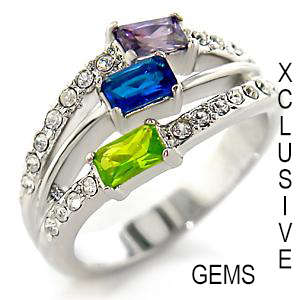 **In Stock* R35 POSTAGE* 18K WHITE PLATED SIMULATED DIAMOND LADIES RING