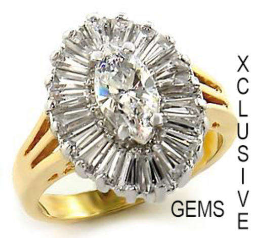 * R35 POSTAGE* 18K GOLD PLATED SIMULATED DIAMOND LADIES RING