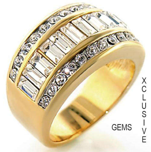 IN STOCK * R35 POSTAGE* 18K GOLD PLATED SIMULATED DIAMOND LADIES RING
