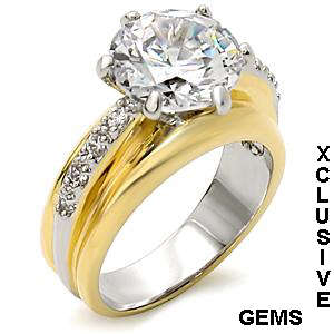 * R35 POSTAGE* 18K GOLD PLATED SIMULATED DIAMOND LADIES RING