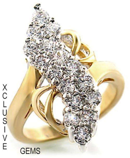 LOCALLY IN STOCK** 18K GOLD PLATED SIMULATED DIAMOND LADIES RING