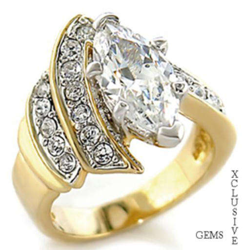 LOCALLY IN STOCK* R35 POSTAGE* YELLOW GOLD PLATED SIMULATED DIAMOND LADIES RING