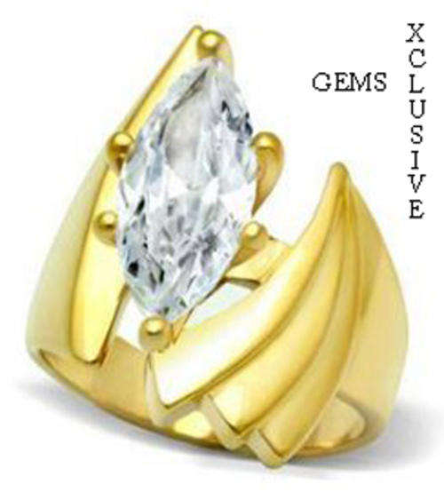 * R35 POSTAGE* 18K GOLD PLATED SIMULATED DIAMOND LADIES RING