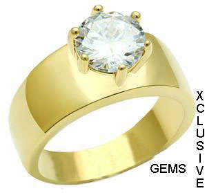 * R35 POSTAGE* 18K GOLD PLATED SIMULATED DIAMOND LADIES RING