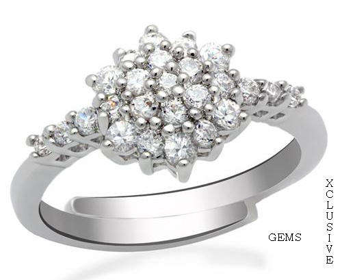 * LOCALLY IN STOCK* SPARKLING 18K WHITE GOLD PLATED SIMULATED DIAMOND LADIES RING