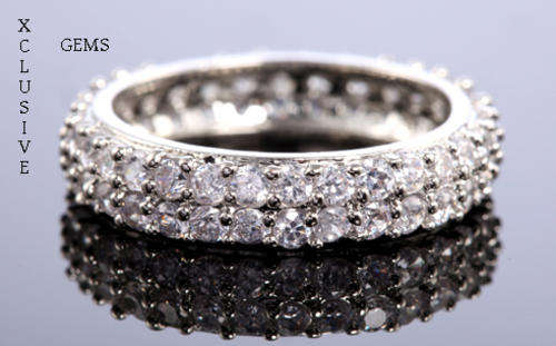 *LOCALLY IN STOCK* DAZZLING 18K WHITE GOLD PLATED SIMULATED DIAMOND LADIES RING