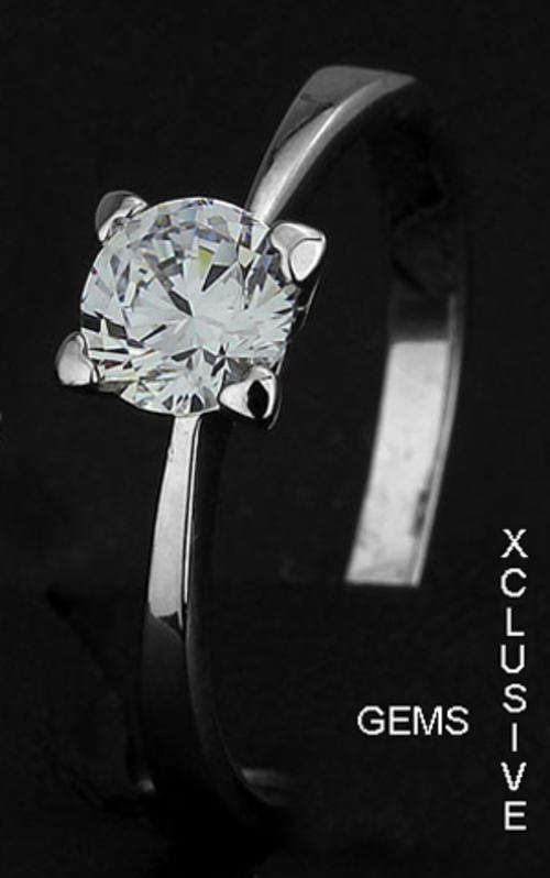 *** STAINLESS STEEL SIMULATED DIAMOND ENGAGEMENT RING