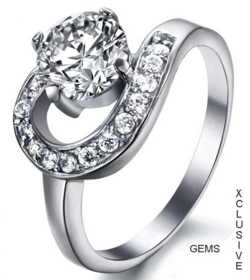 * R35 POSTAGE* TUNGSTEN SIMULATED DIAMOND LADIES RING