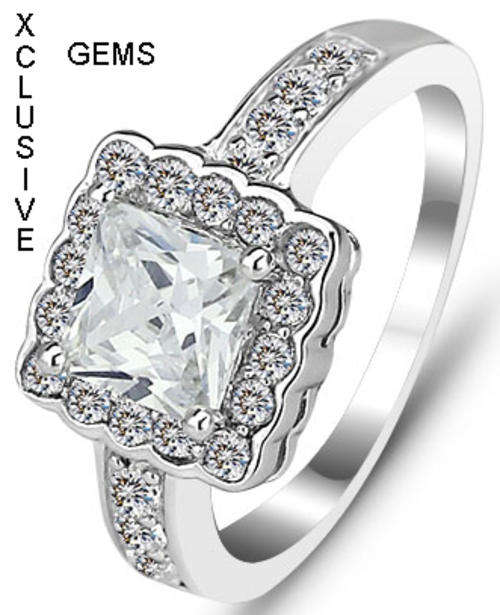 **LOCALLY IN STOCK** GENUINE SOLID STERLING SILVER SIMULATED DIAMOND LADIES RING