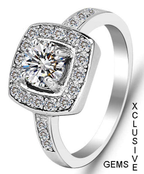 **LOCALLY IN STOCK** GENUINE SOLID STERLING SILVER SIMULATED DIAMOND LADIES RING