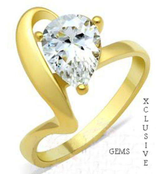 ** 18K GOLD PLATED SIMULATED DIAMOND LADIES RING