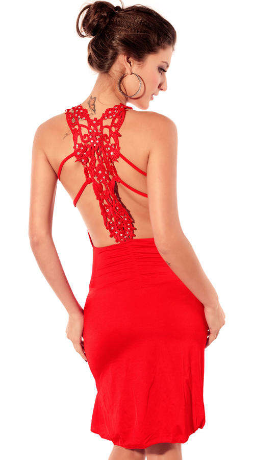 INTRICATE DETAIL RED DRESS