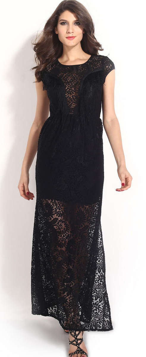 LOVELY LACE EVENING DRESS