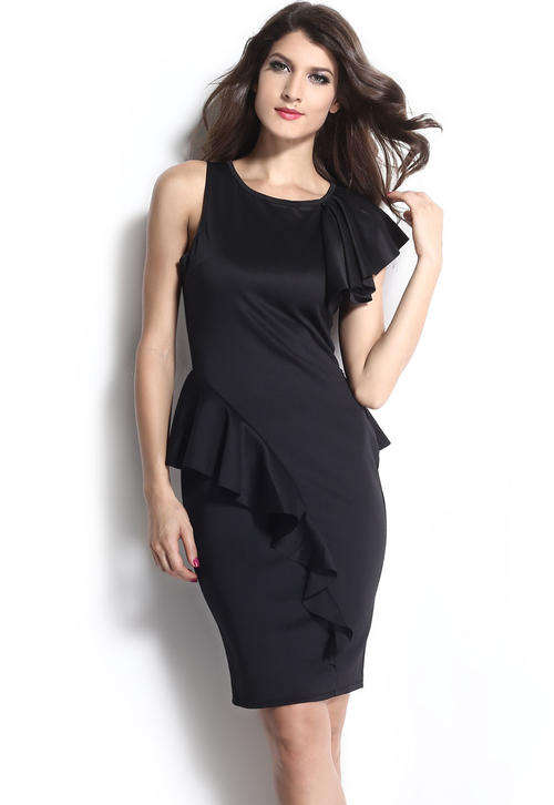 BEAUTIFUL BLACK RUFFLE DRESS