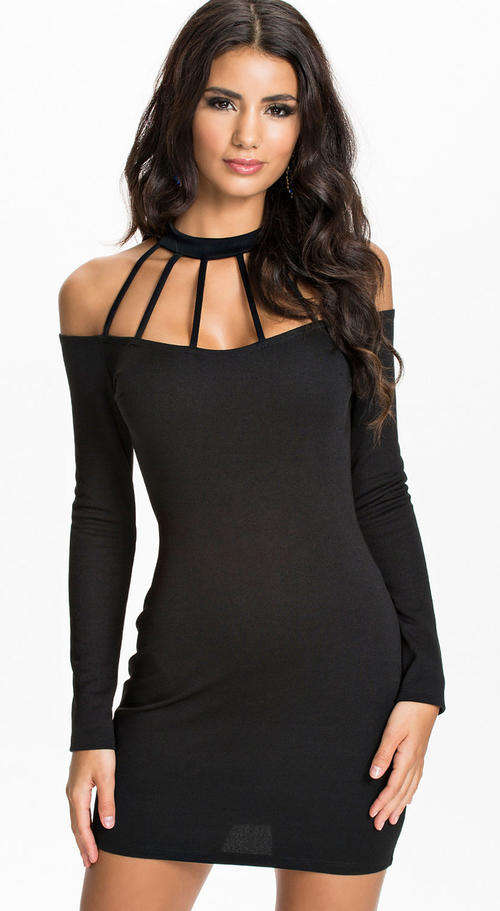 SEXY STRAPPY NECKLINE DRESS