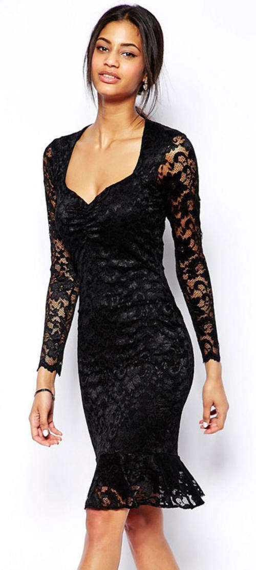 BEAUTIFUL BLACK LACE LONG SLEEVE DRESS