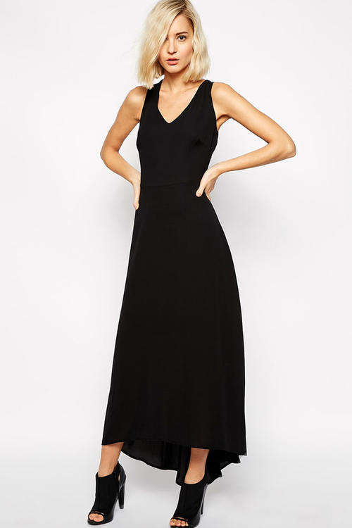 BEAUTIFUL BLACK HIGH LOW MAXI DRESS