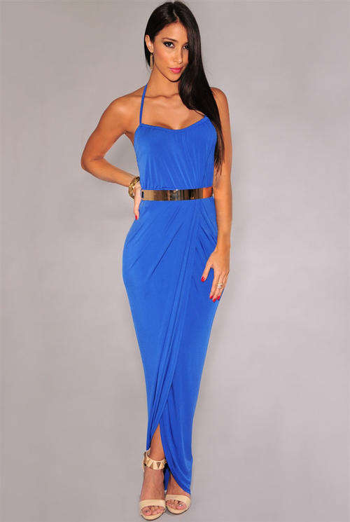 GORGEOUS GOLD BELTED MAXI DRESS