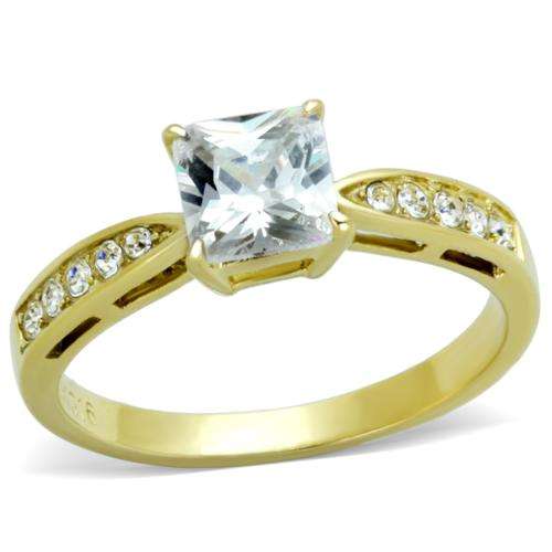 ** 18K GOLD PLATED SIMULATED DIAMOND LADIES RING