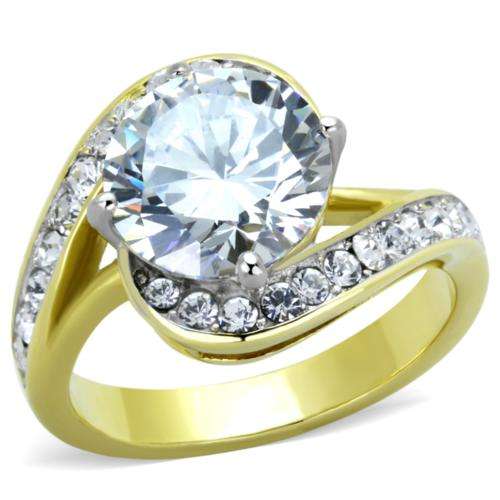 ** 18K GOLD PLATED SIMULATED DIAMOND LADIES RING