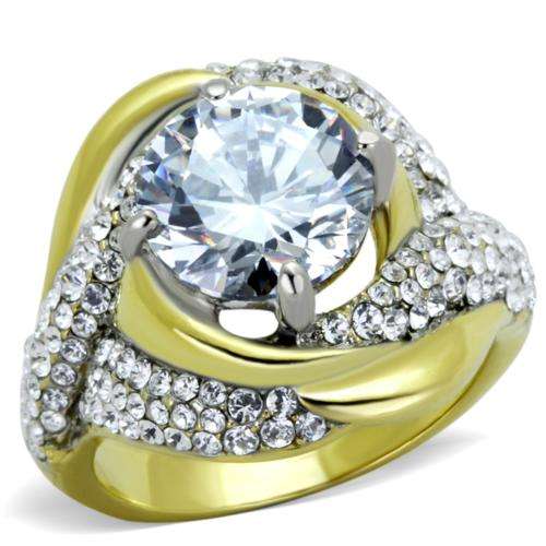 ** 18K GOLD PLATED SIMULATED DIAMOND LADIES RING