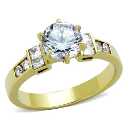 **18K GOLD PLATED SIMULATED DIAMOND LADIES RING