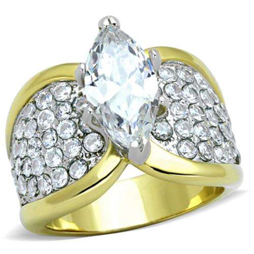 **18K GOLD PLATED SIMULATED DIAMOND LADIES RING