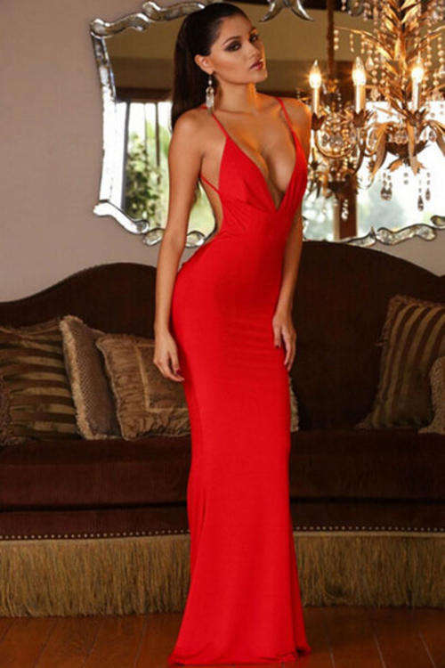 BEAUTIFUL BACKLESS MERMAID STYLE EVENING DRESS