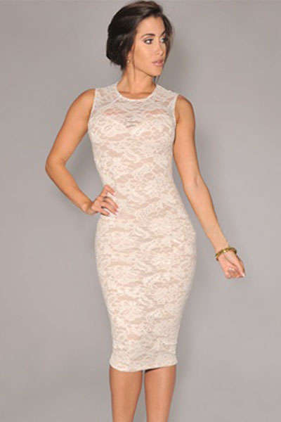 LOVELY ALL OVER LACE MIDI DRESS