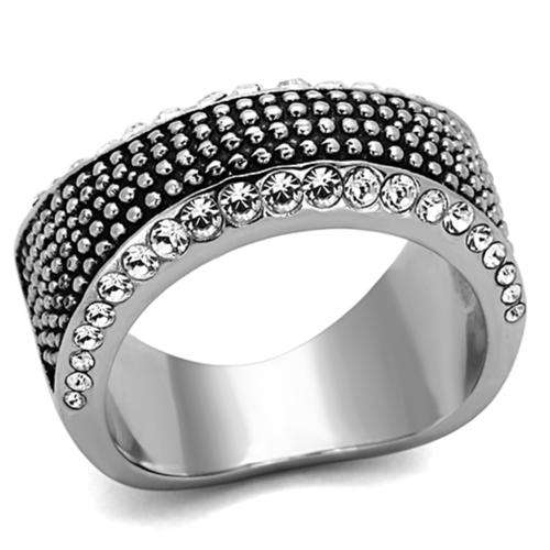 ** 18K WHITE GOLD PLATED SIMULATED DIAMOND LADIES RING