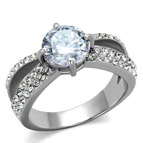 *LOCALLY IN STOCK* 18K WHITE GOLD PLATED SIMULATED DIAMOND LADIES RING