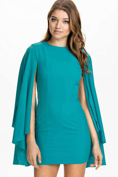 FANCY FLARED SLEEVES MINI DRESS