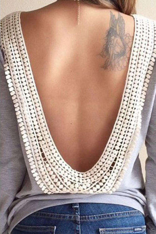 LOVELY OPEN BACK LONG SLEEVE SHIRT