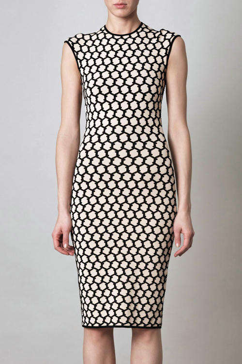 TRENDY HONEYCOMB PRINT DRESS