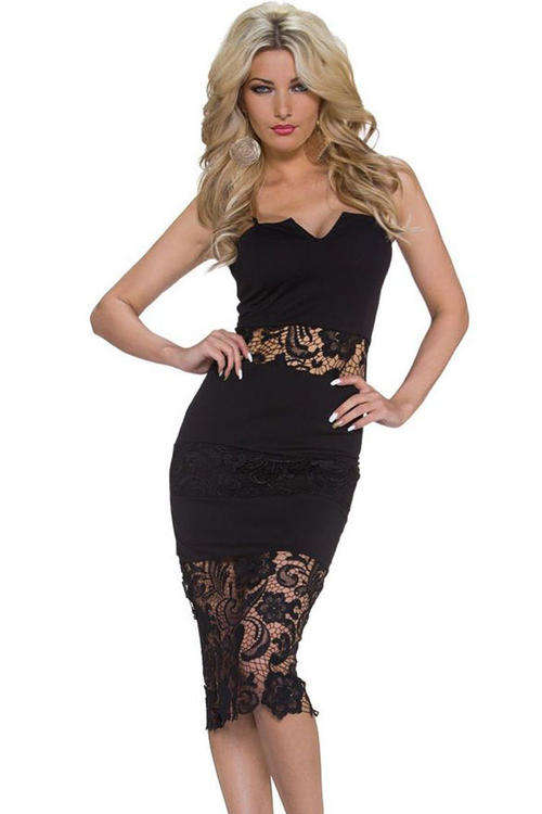LOVELY LACE PANEL INSERT DRESS