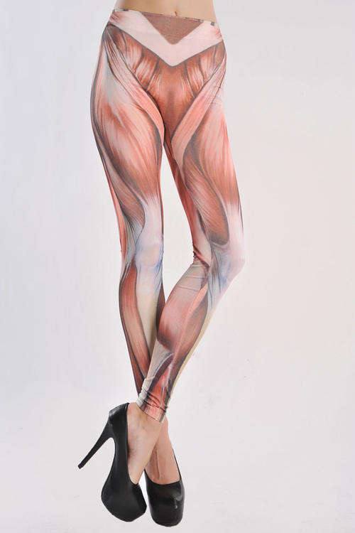 NOVEL MUSCLE PATTERN PRINT LEGGINGS