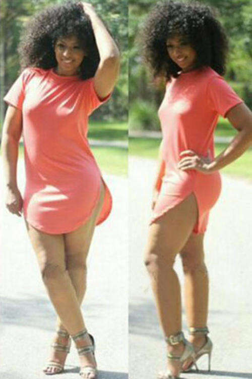 SEXY SIDE SLIT T SHIRT DRESS