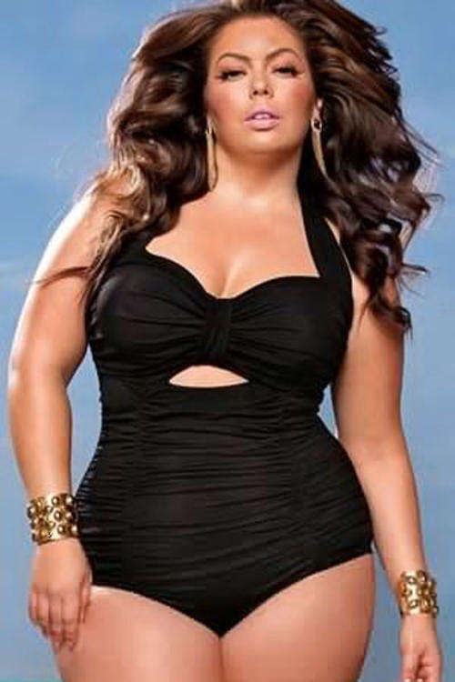 **PLUS SIZE** LOVELY RUCHED DETAIL SWIMSUIT