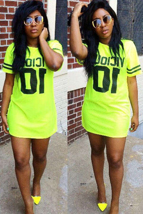 TRENDY NO. 10 MIRROR PRINT CASUAL STYLE DRESS