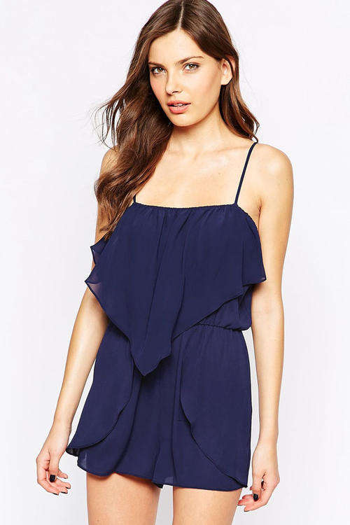 PRETTY RUFFLED DETAIL PLAYSUIT