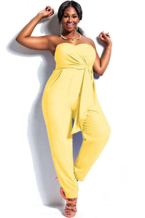 **PLUS SIZE** SEXY STRAPLESS JUMPSUIT